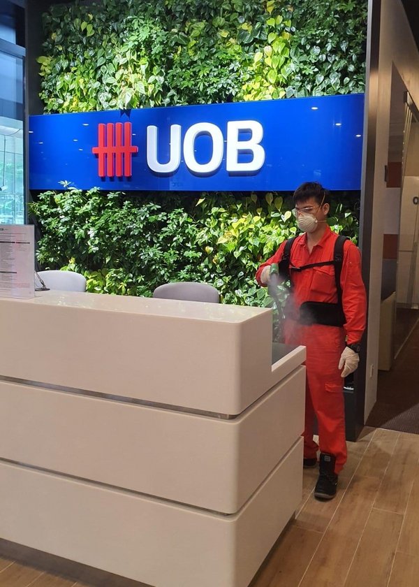 UOB intensifies COVID-19 safety measures by applying self-disinfecting coating at high-touch areas within its branches island-wide