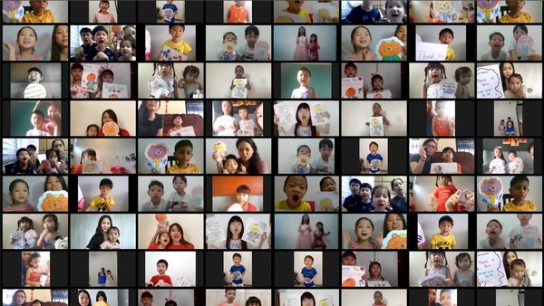 Pre-school students expressed their gratitude towards doctors through a teleconference video