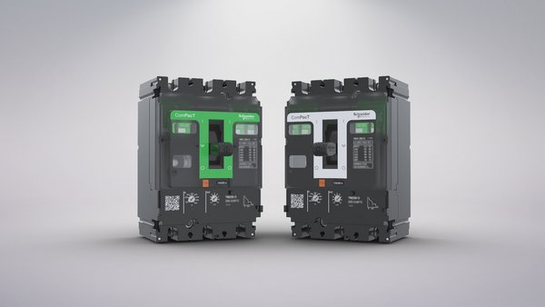 左：新一代ComPacT NSX系列塑壳断路器（交流）；右：新一代ComPacT NSX系列塑壳断路器（直流）
