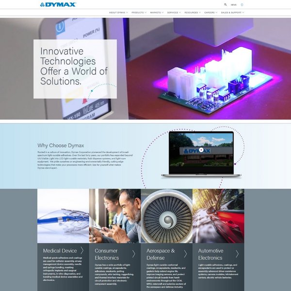 Dymax Corporation推出新版公司网站