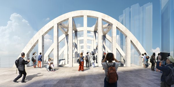 The parabolic exoskeleton truss, a unique architectural feature of State Theatre, will be restored.